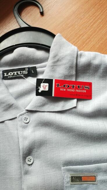 Męskie popielate polo LOTUS – rozmiar L