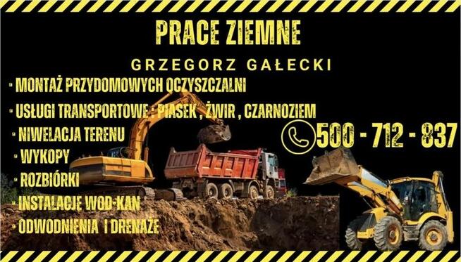 Usługi koparką, koparko ładowarką, transportowe