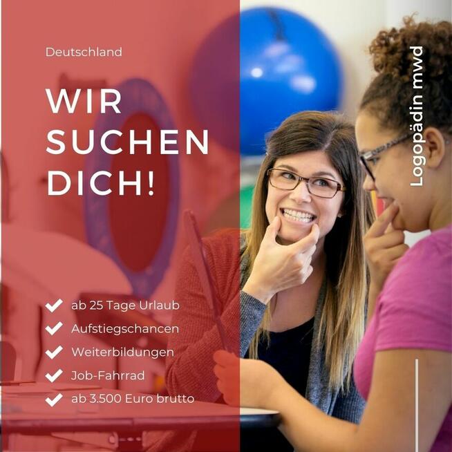 Logopedo mamy ofertę pracy w Niemczech aplikuj