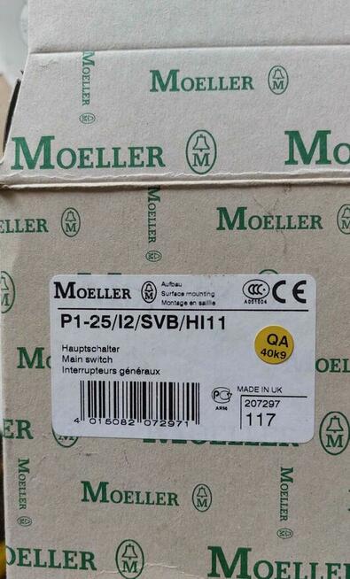 wyłącznik główny P1-25/I2/SVB/HI11  3-biegunowy Moeller