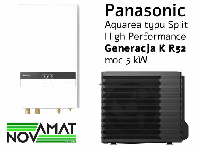 Pompa ciepła Panasonic seria HP K 5KW split R32 KIT-WC05K3E5