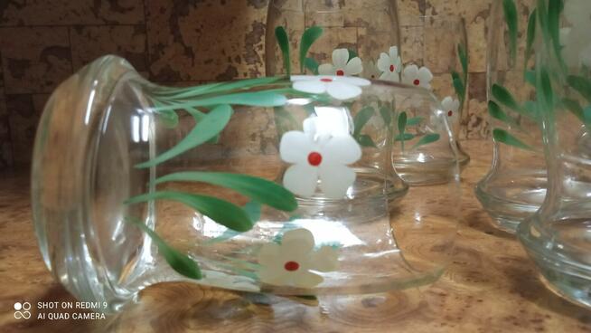 Szklanki ręcznie malowane z lat PRL sprzedam