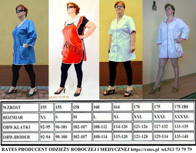 Fartuchy robocze Firmy Rates tel.513737979 najtaniej