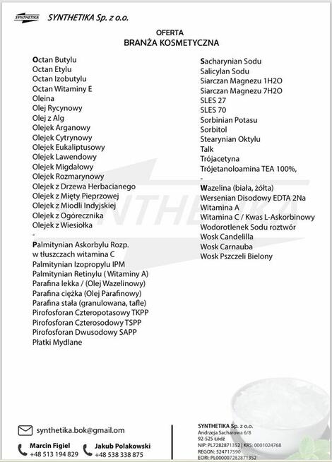 Surowce Chemiczne Odczynniki Przemysł Laboratoria
