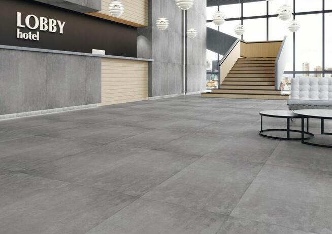 Płytki do garażu 120x60 szary beton Tassero gris