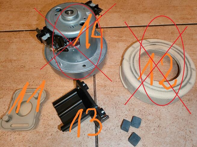 Zelmer Dot Typ VC 1002.0EK / ZVC 122EK -odkurzacz na części