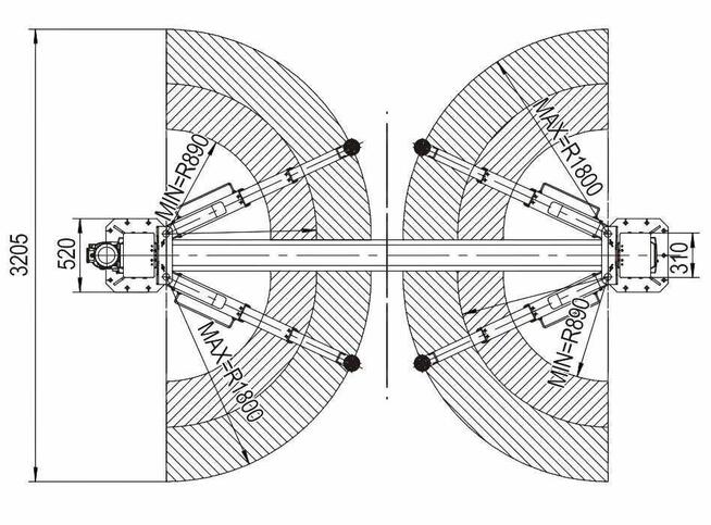 Podnośnik dwukolumnowy łączony górą do busów 6T automat