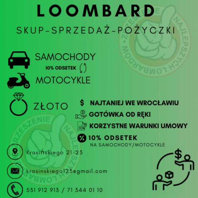 SKUP-SPRZEDAŻ-POŻYCZKI LOOMBARD KRASIŃSKIEGO WROCŁAW