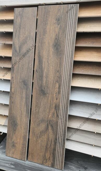 Stopnica drewnopodobna na schody 120x30 płytki podłogowe