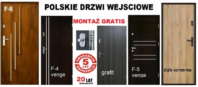 Drzwi wejściowe z montażem-ZEWNĘTRZNE do mieszkania w bloku.