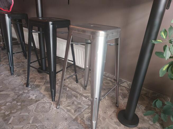 KRZESŁO TYPU HOKER 75 CM, METALOWE - STAN IDEALNY - JAK NOWY