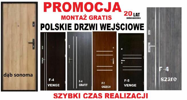 Drzwi wejściowe z montażem-ZEWNĘTRZNE do mieszkania w bloku.