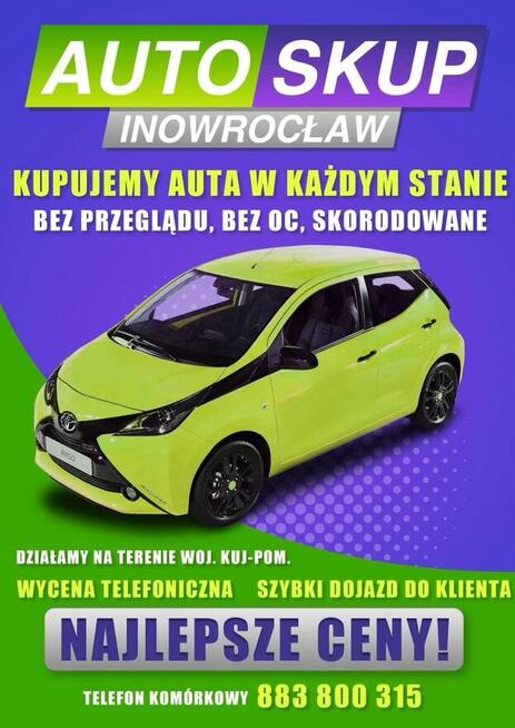 SKUP AUT TORUŃ - ZŁOMOWANIE / KASACJA / AUTO SKUP