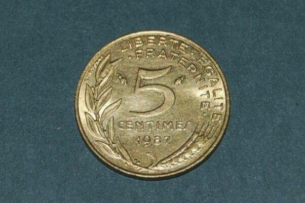 5 Centimes 1987r Moneta Starocia