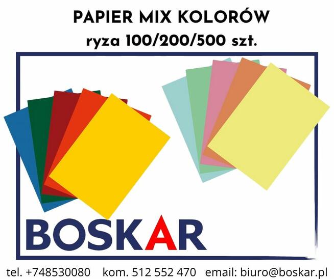 PAPIER KOLOROWY MIX INTENSYWNE / PASTELOWE