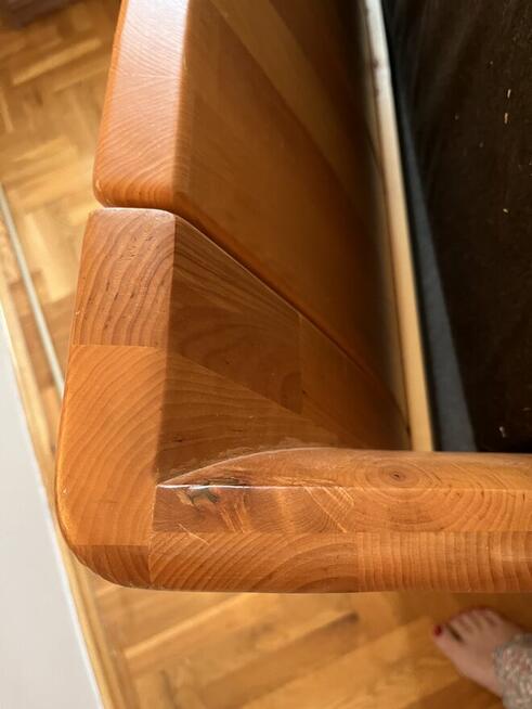 Sofa dwuosobowa, oryginalny mebel, lite drewno