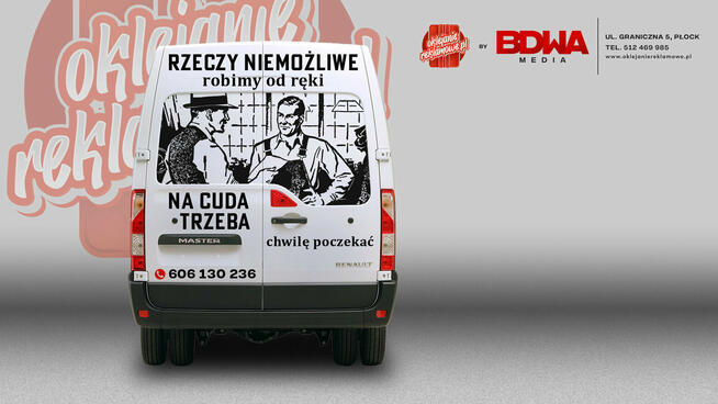 Oklejanie pojazdów, drukarnia Płock