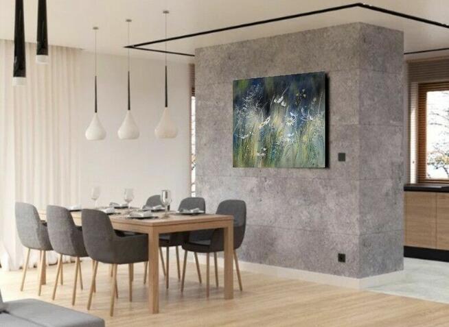 Łąka Kwiaty, ręcznie malowany olejny, L. Olbrycht