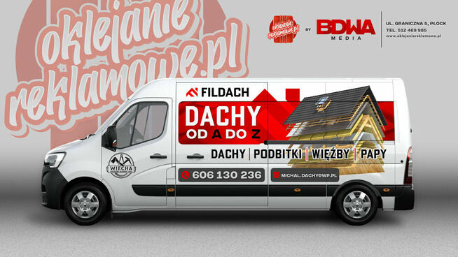 Oklejanie pojazdów, drukarnia Płock