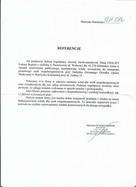 Winda podnośnik platforma dla osób niepełnosprawnych ERALIFT