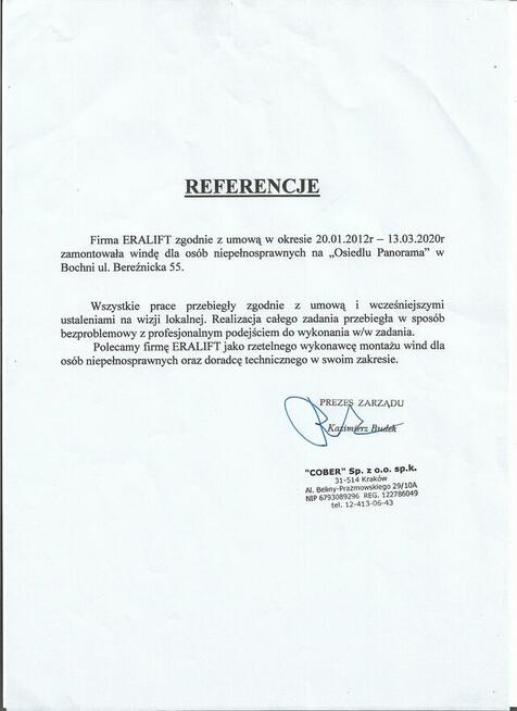 Winda podnośnik platforma dla osób niepełnosprawnych ERALIFT