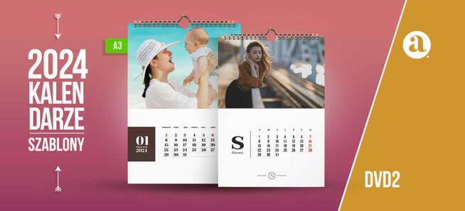 Szablony kalendarzy A3 Projekty PSD do zdjęć Wzory