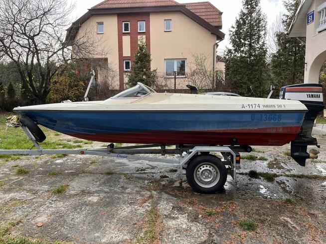 Łódż motorową na trajlerze z silnikiem 75KM -sprzedam