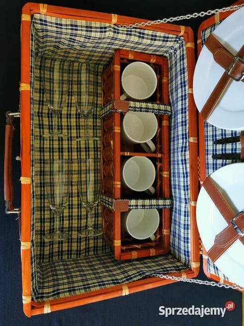 Kosz piknikowy bambus Kosz na piknik dla 4ech osób