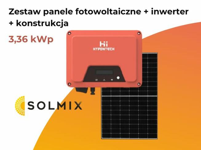 Zestaw panele fotowoltaiczne + inwerter + konstrukcja 3,36