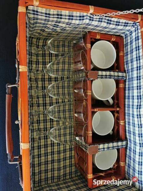 Kosz piknikowy bambus Kosz na piknik dla 4ech osób