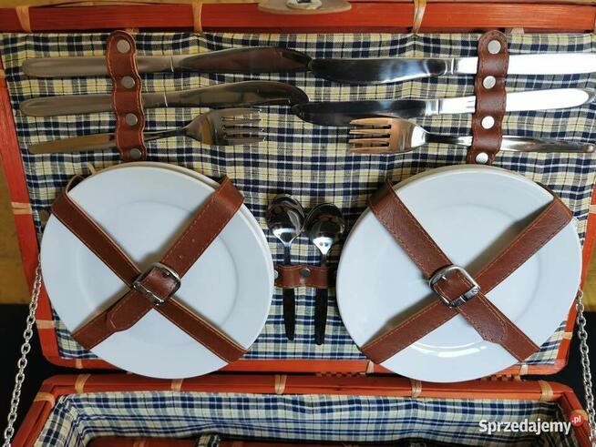 Kosz piknikowy bambus Kosz na piknik dla 4ech osób