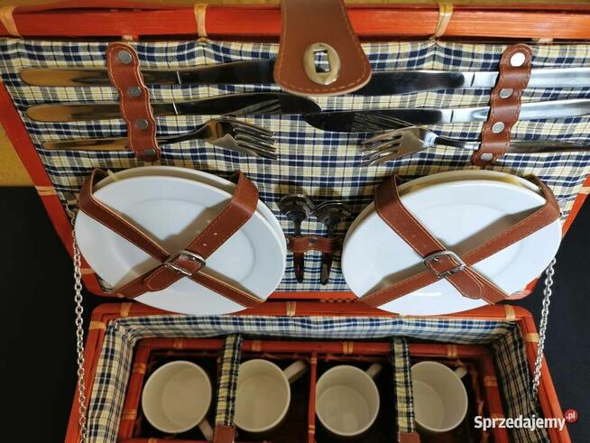 Kosz piknikowy bambus Kosz na piknik dla 4ech osób