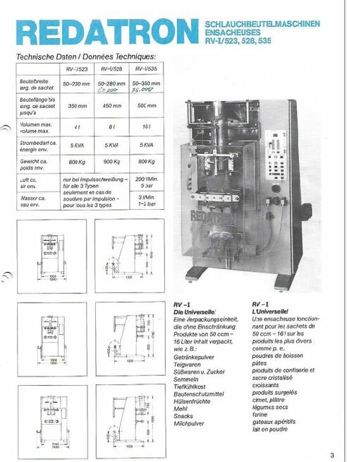 Hassia Redatron Automat pakujący NOWE Sterowanie PNEUMATYKA