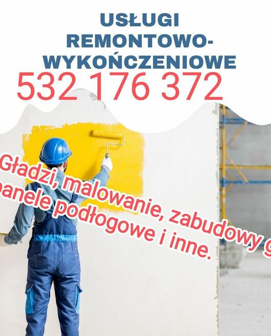 Wykonuje malowanie, tynki, gładzi, panele i inne Bydgoszcz