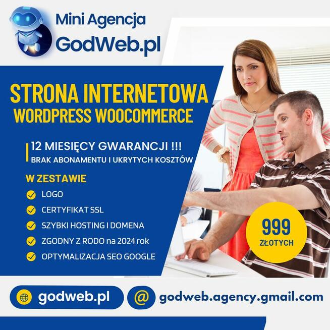 999zł ! Kompletna Strona Internetowa WordPress Woocommerce