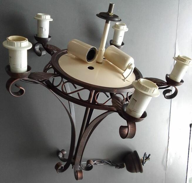 ŻYRANDOL LUMINEX Lampa wisząca metalowa kol. miedziany 7x40W