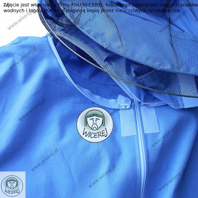 Bluza Pszczelarska z zamkiem, z kapeluszem Bawełniana rozpin