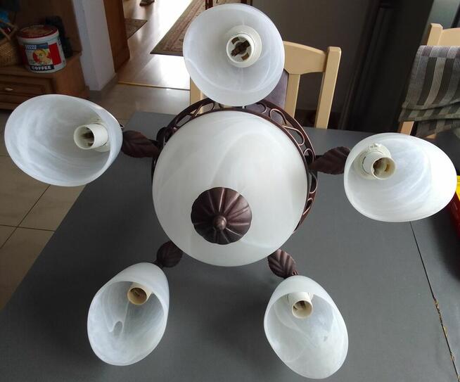 ŻYRANDOL LUMINEX Lampa wisząca metalowa kol. miedziany 7x40W