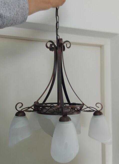 ŻYRANDOL LUMINEX Lampa wisząca metalowa kol. miedziany 7x40W