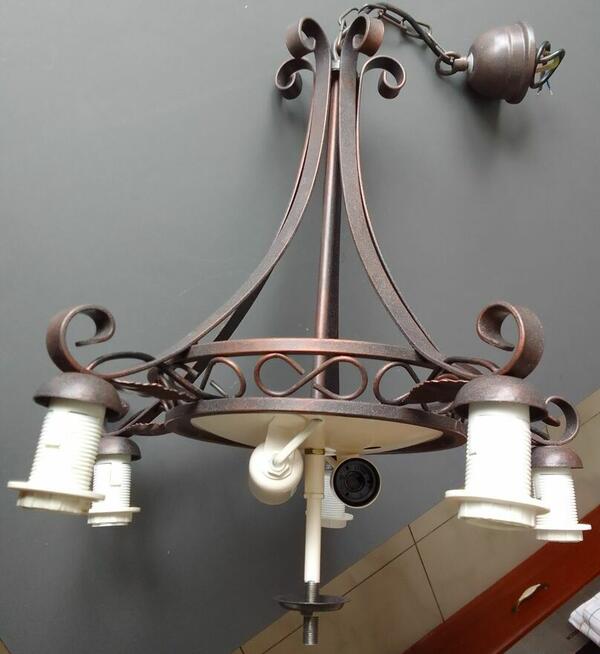 ŻYRANDOL LUMINEX Lampa wisząca metalowa kol. miedziany 7x40W