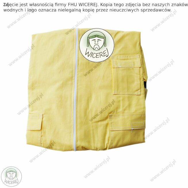 Bluza Pszczelarska z zamkiem, z kapeluszem Bawełniana rozpin