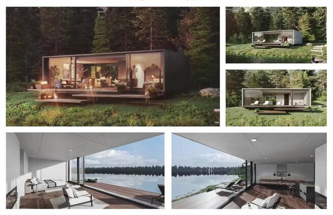 Modułowy dom Prefabrykowany domek mobilny letniskowy całoroc