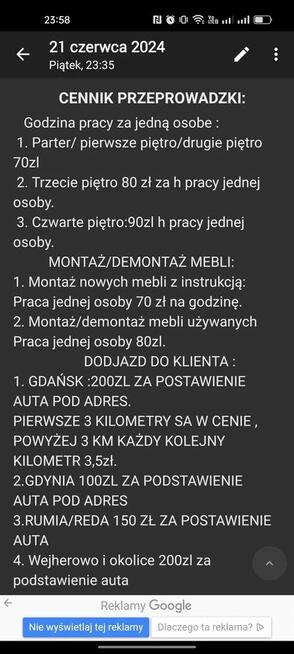 Transport, przeprowadzki, montaż-demontaż mebli, Trójmiasto