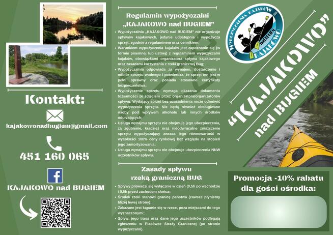 Spływy kajakowe Bugiem KAJAKOWO nad BUGIEM