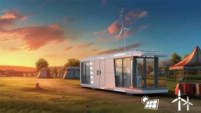 Domek super eko panele wiatrak Dom Mobilny Rekreacyjny Ekolo