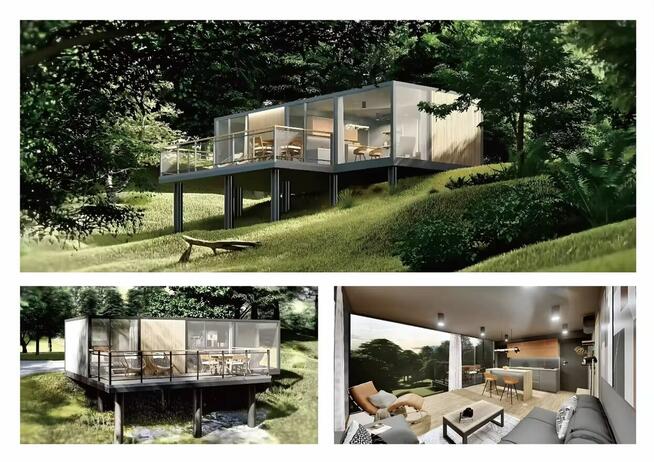 Modułowy dom Prefabrykowany domek mobilny letniskowy całoroc