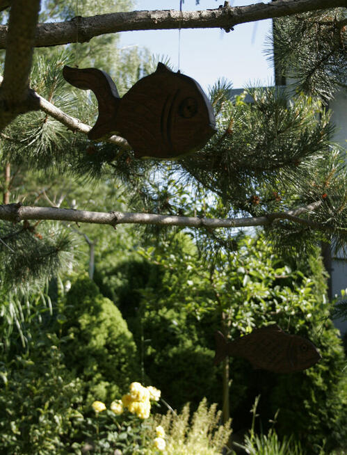 Ryby, dekoracyja zawieszana na drzewo. Drewniana ozdoba ogro