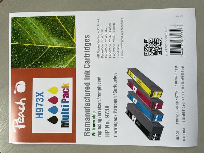 Tusze HP 973X CMYK MultiPack dużej pojemności