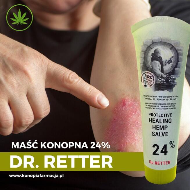 Maść z olejem konopnym na łuszczycę 24% Dr. Retter