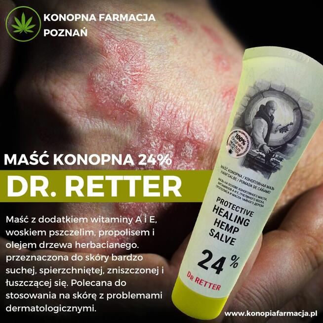 Maść z olejem konopnym na łuszczycę 24% Dr. Retter